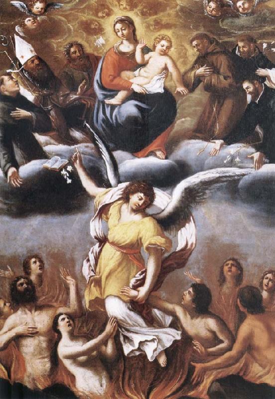 unknow artist An angel frees the souls of the Purgatory despues of the intercesion of the Virgin one Maria and of the holy France oil painting art